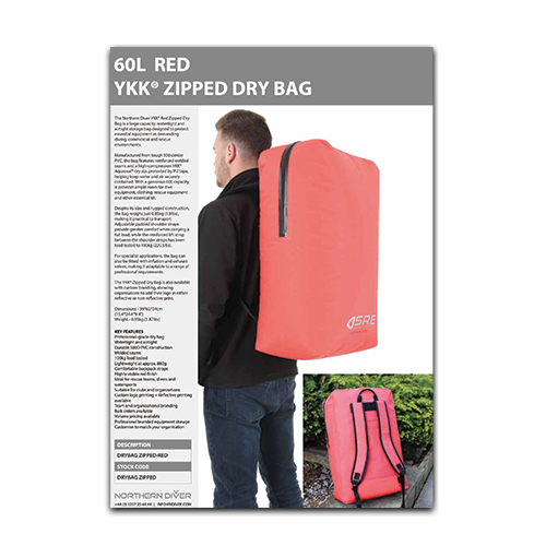 60L Red Zipped Drybag Datasheet